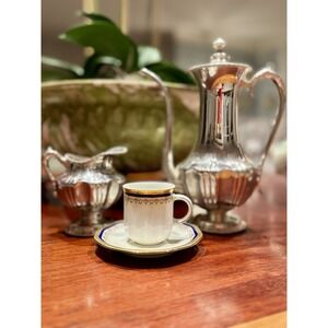 Antique Quadruple Silver Plate Coffee Pot And Creamer C.1890-1910 Edwardian